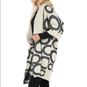Beige & Gray Wool-Blend Circle Duster